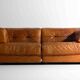 Canapé vintage patchwork en cuir caramel, Allemagne 1960