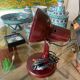Lamp in burgundy bakelite