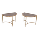 pair Maison Jansen Brass Demi-Lune Tables france 1970s