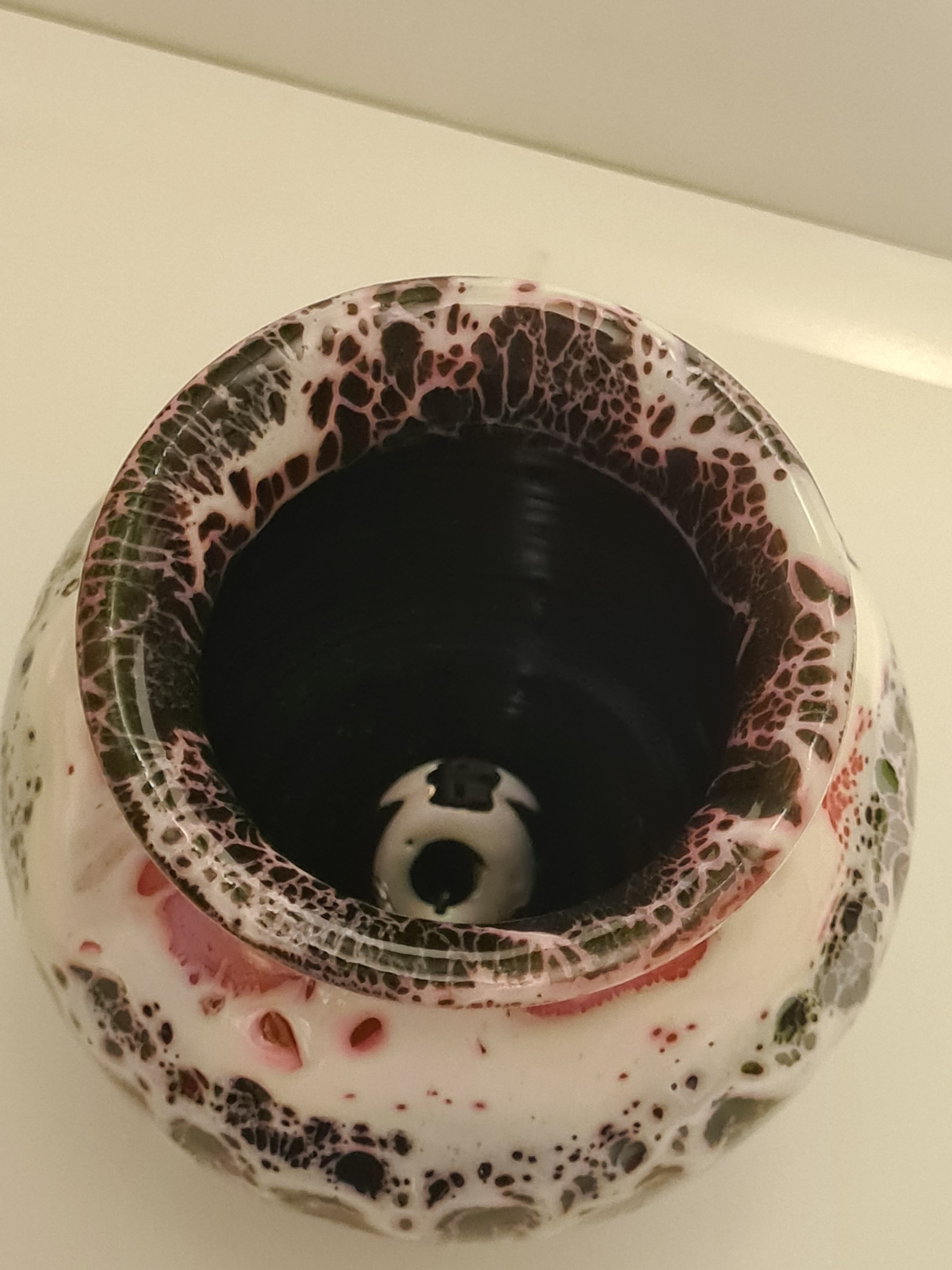 Vallauris black and pink ceramic vase