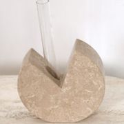 Fratelli Manelli style Travertine and glass test tube vase