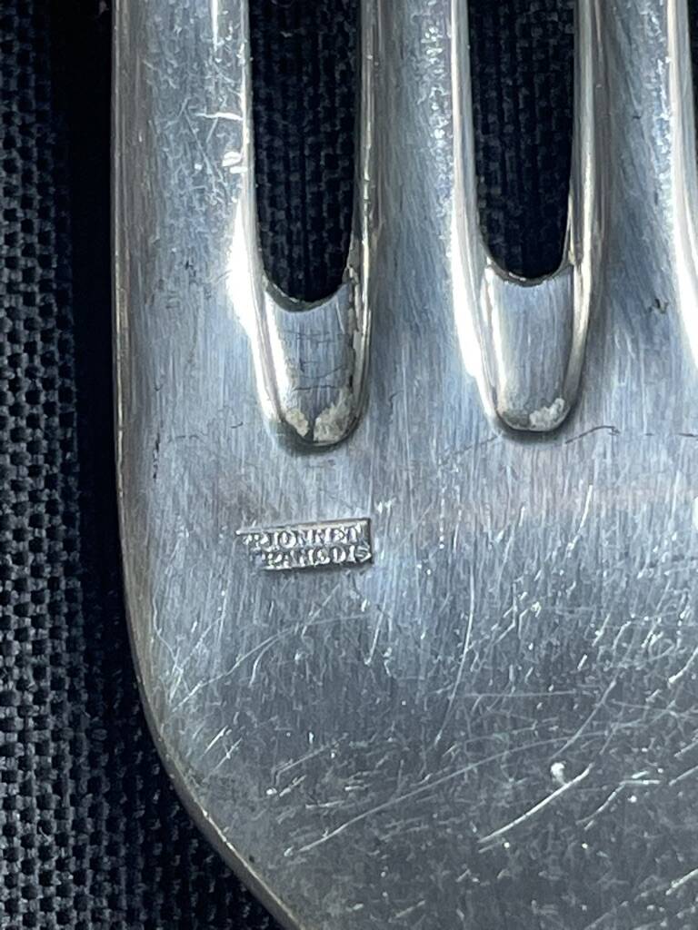 6 table forks – Silver plated metal – Frionnet François