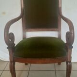 Green velvet armchair