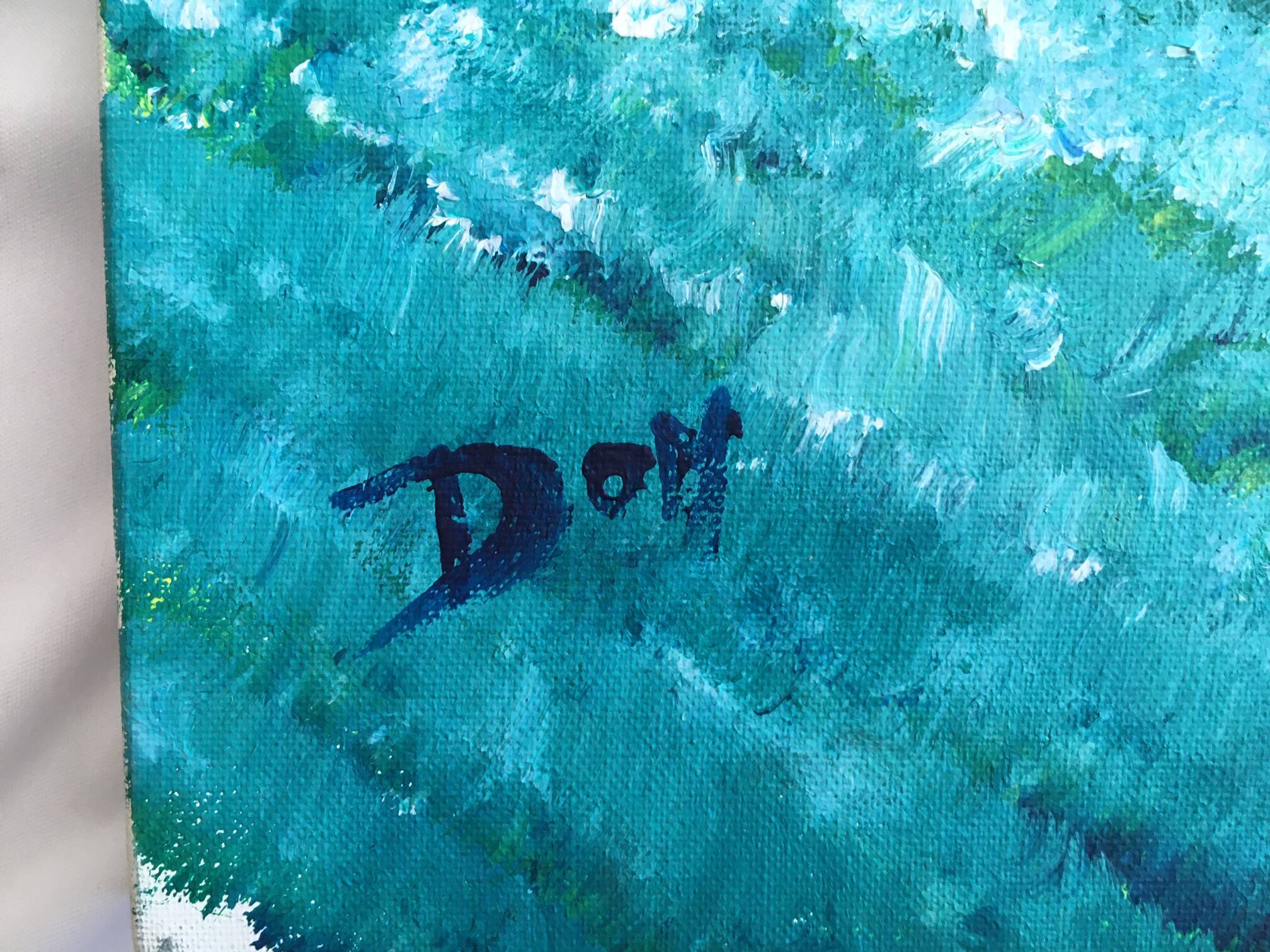 Large format painting by dominique bellet, performance artist