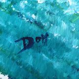 Large format painting by dominique bellet, performance artist