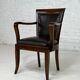 Fauteuil de bureau style Empire en bois et cuir