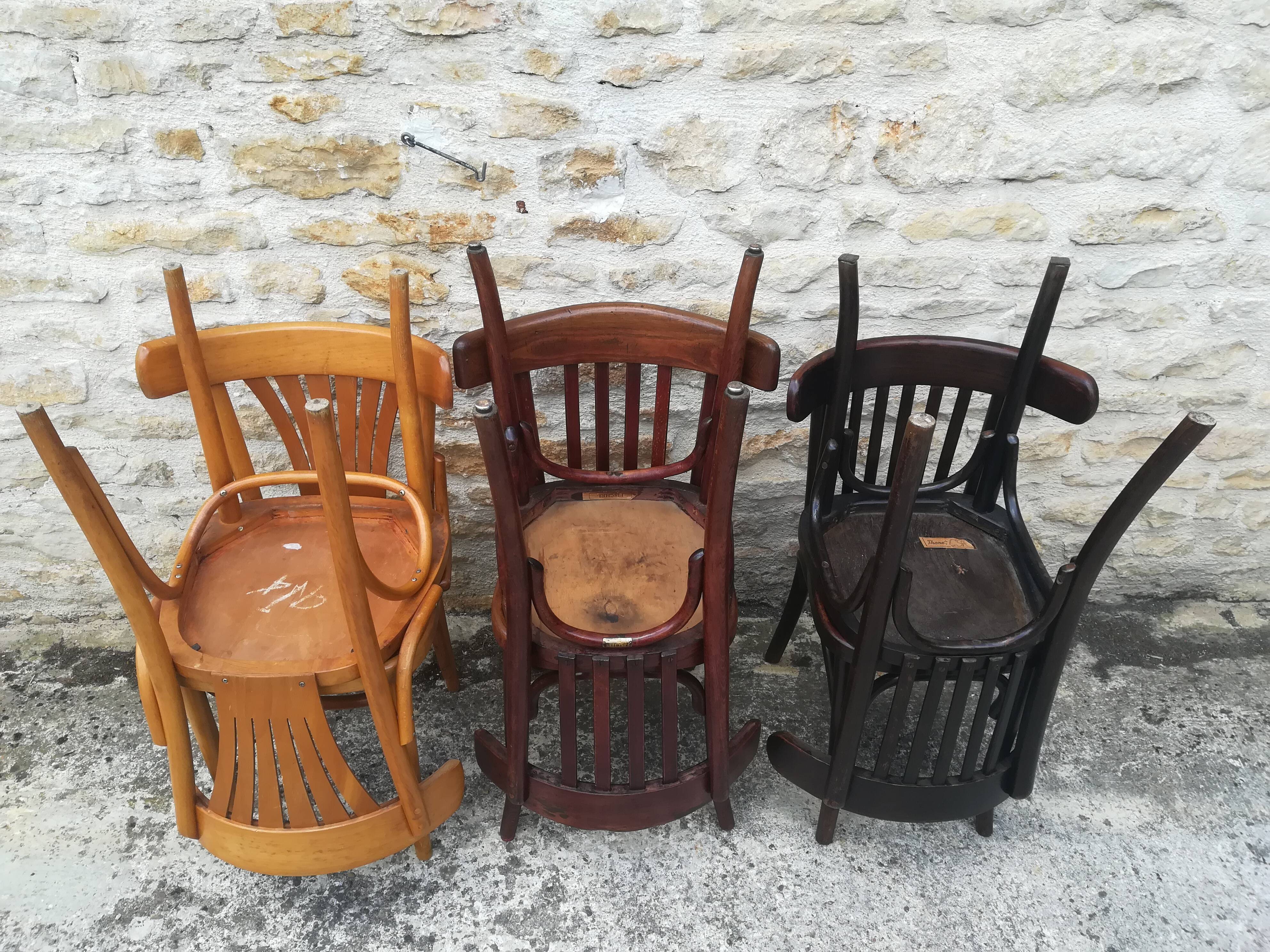 Mismatched bistro chairs