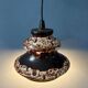 Brown and beige West Germany ceramic fat lava pendant lamp