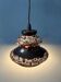 Brown and beige West Germany ceramic fat lava pendant lamp