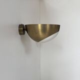 Paire d'appliques vintage laiton et verre, Italie 1960