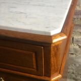 Waxed beech chiffon with white marble top