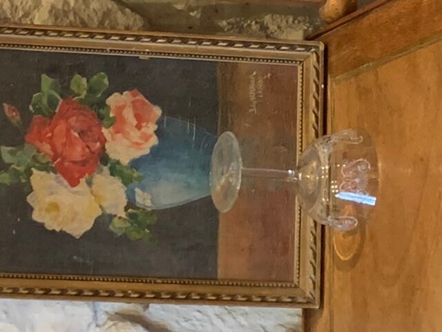 6 vintage butterfly champagne glasses