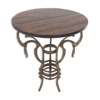 Table d’appoint en fer industriel antique