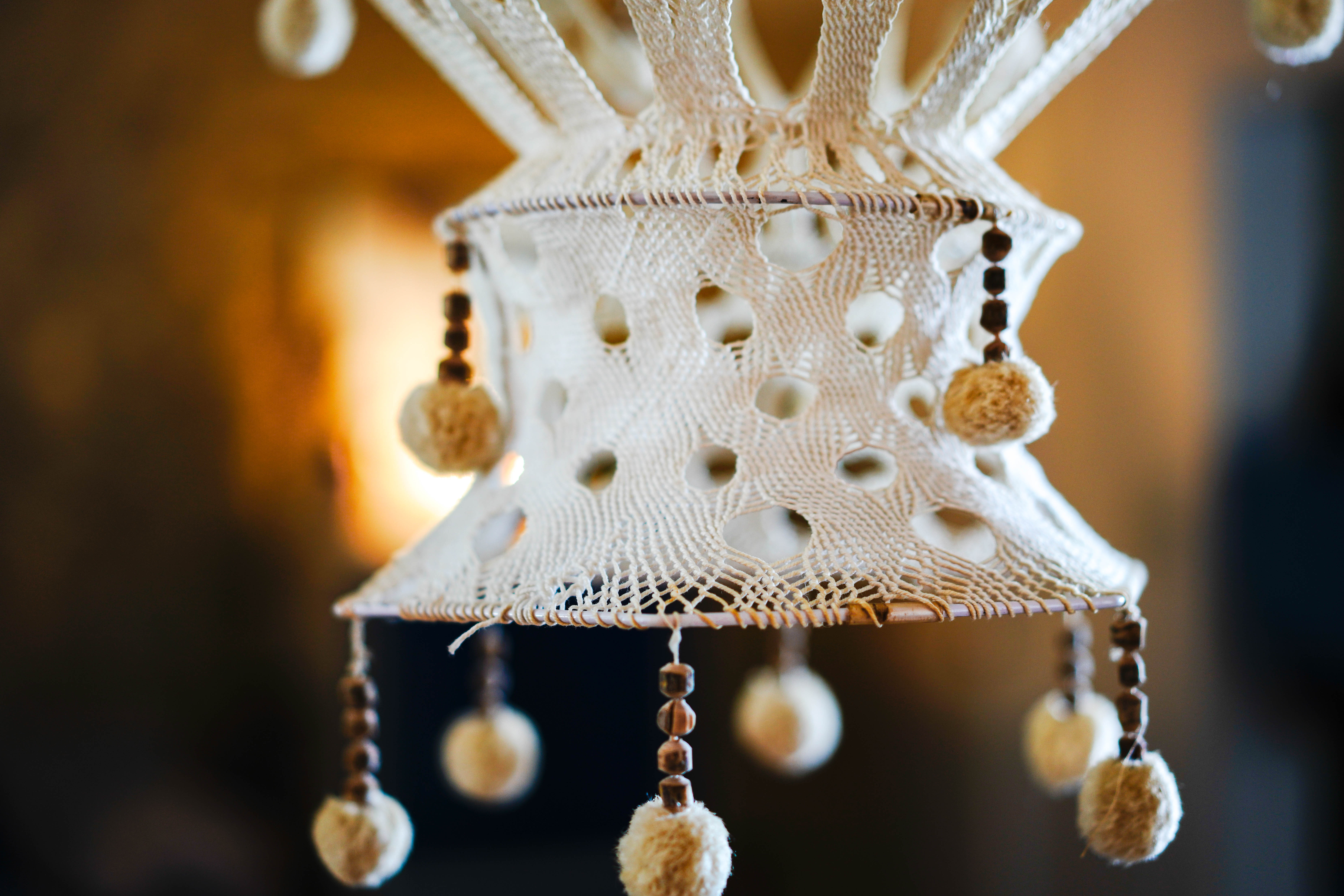 Chandelier macramé crochet 70s