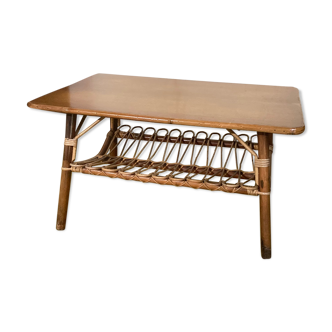 Rattan living room table with review door from the 70