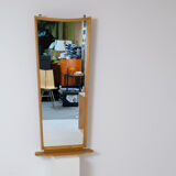 Solid oak mirror 1960s 50x114cm