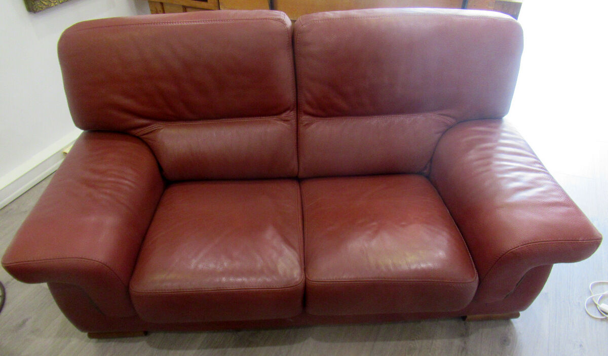 Leather sofa, 2 seats, Roche-Bobois brand