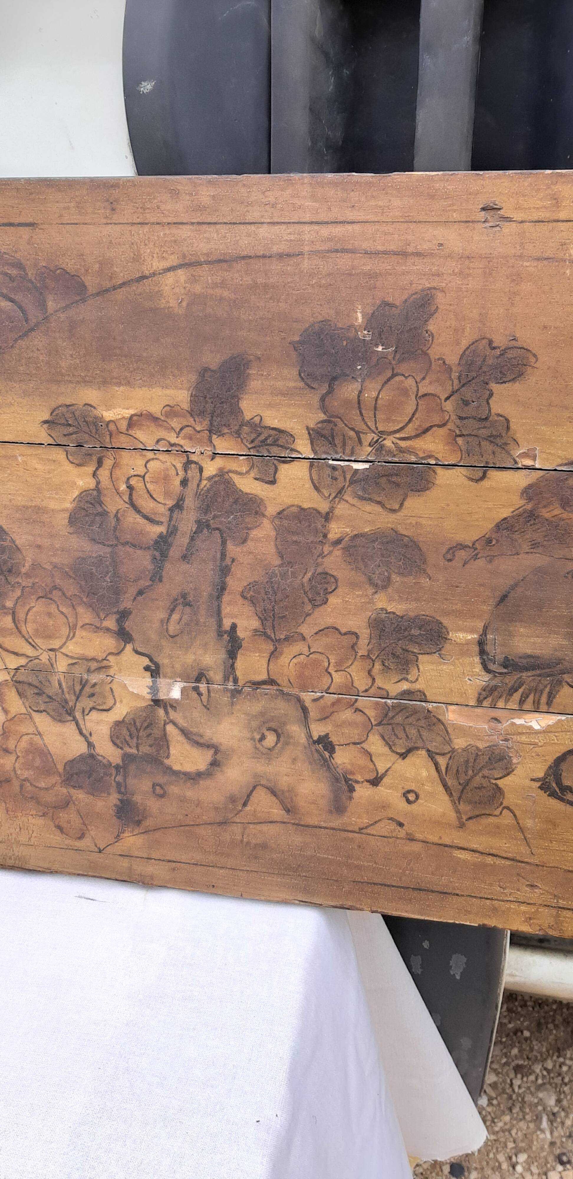 Panel Silkscreened wood China 19th