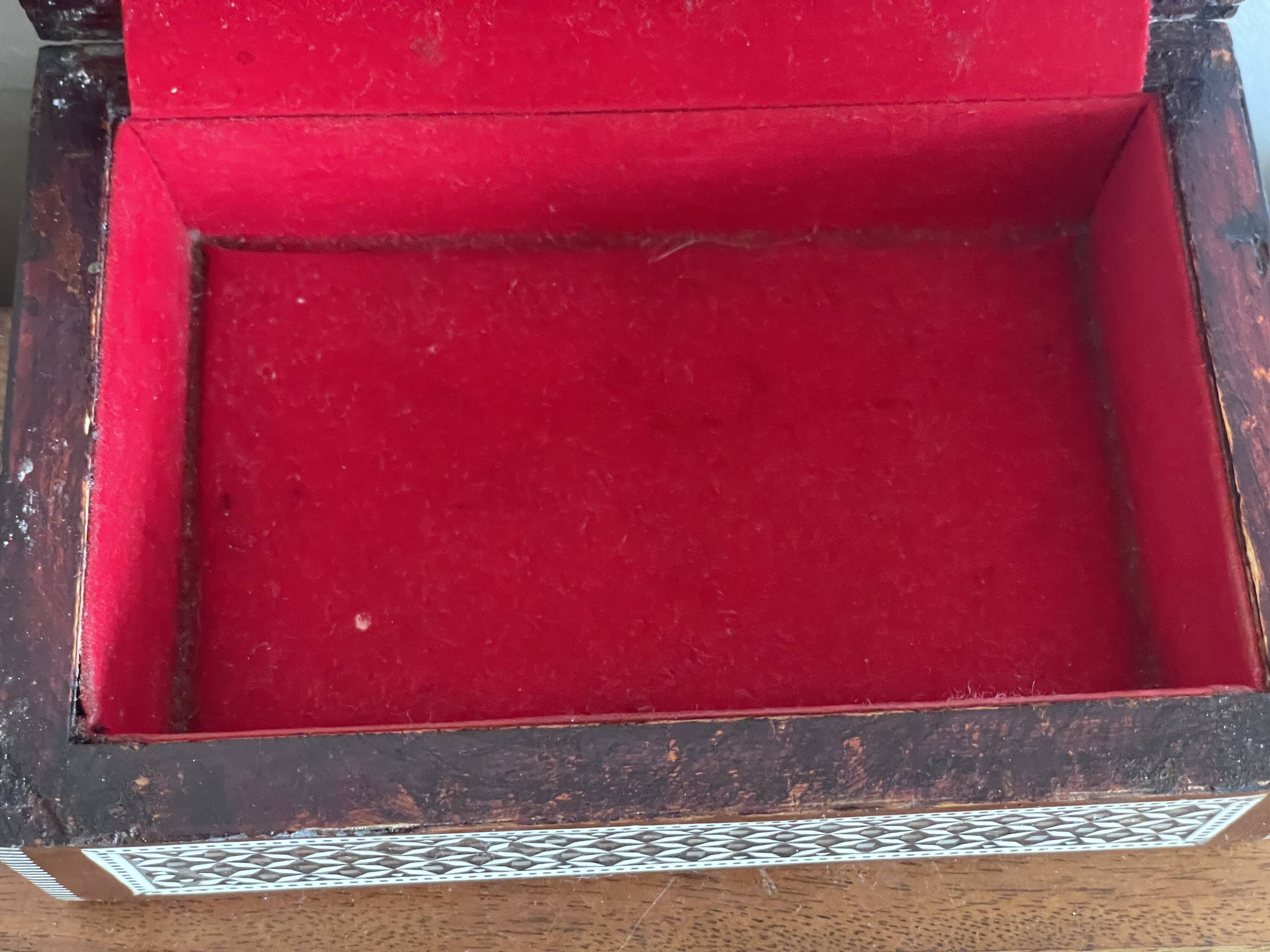 Mother-of-pearl and wood jewelry box