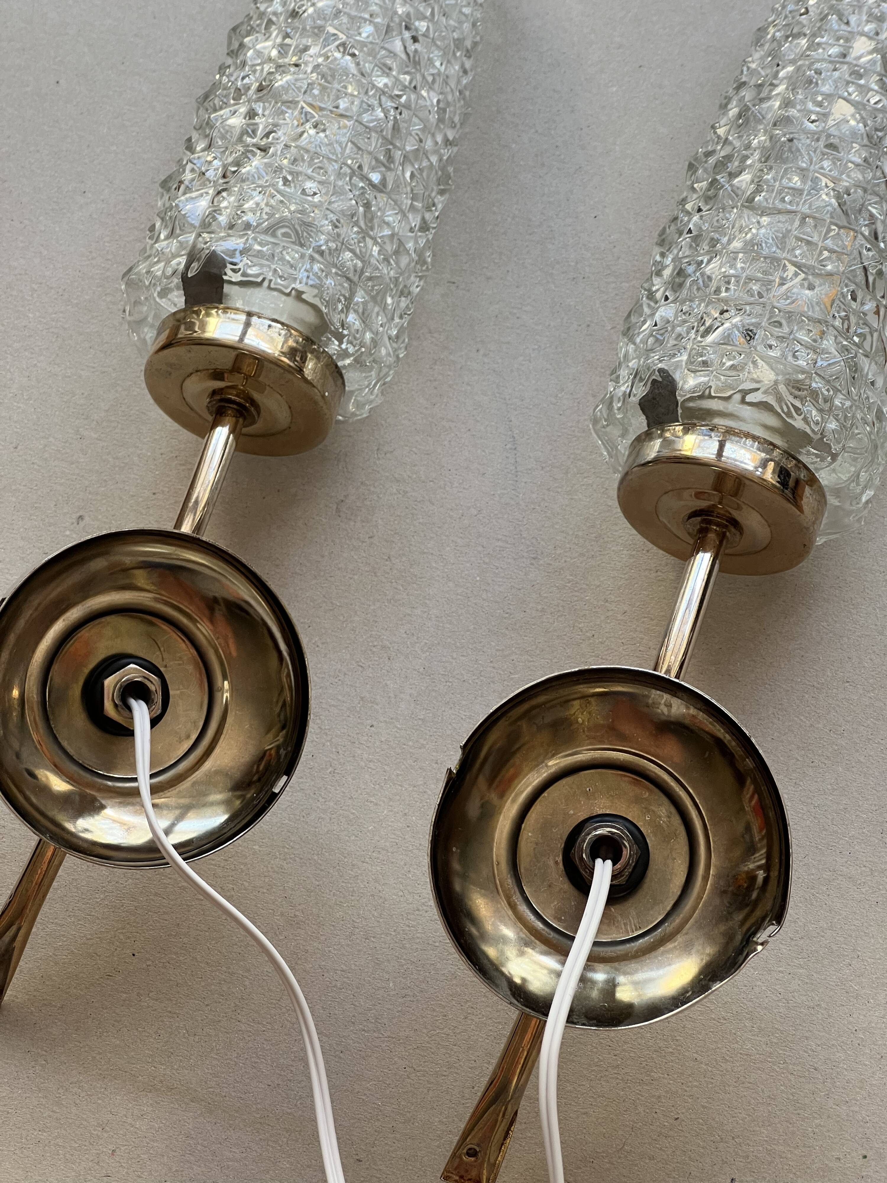 Pair of French mid-century wall lights