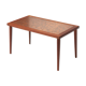 Table basse scandinave en teck et tablette en cuivre