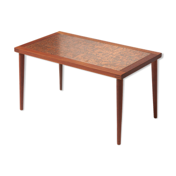 Scandinavian teak coffee table and copper coffee table