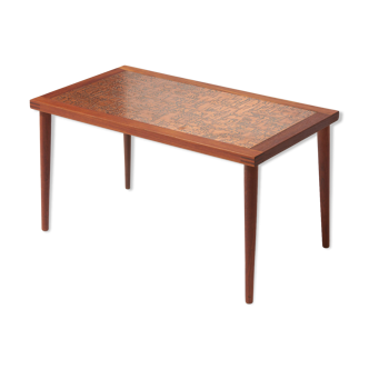 Scandinavian teak coffee table and copper coffee table