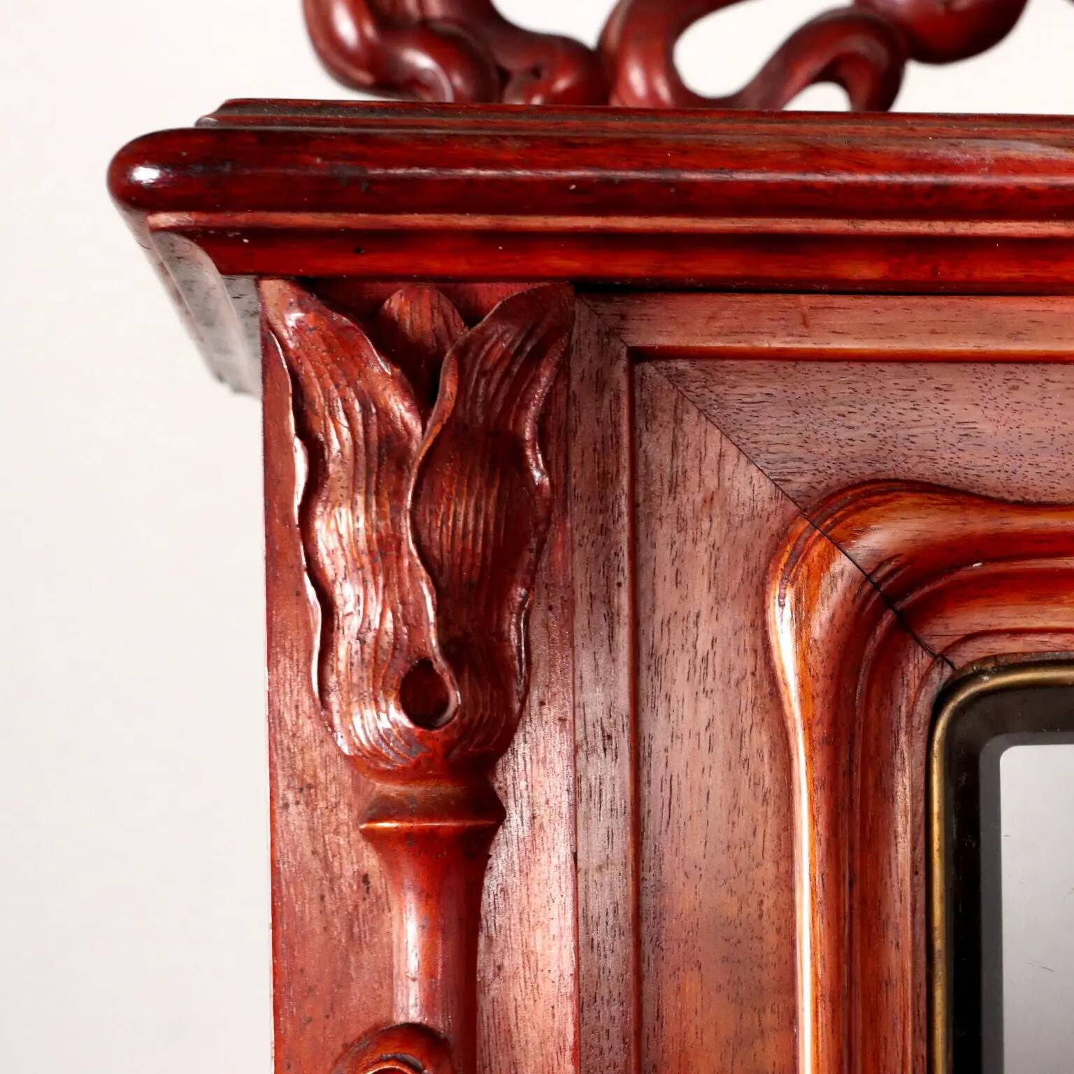 Antique Art Nouveau walnut buffet with decorations, Italy, 19th century.