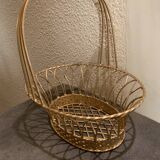 Basket / planter in hammered gilded bronze. 1880. Perfect condition