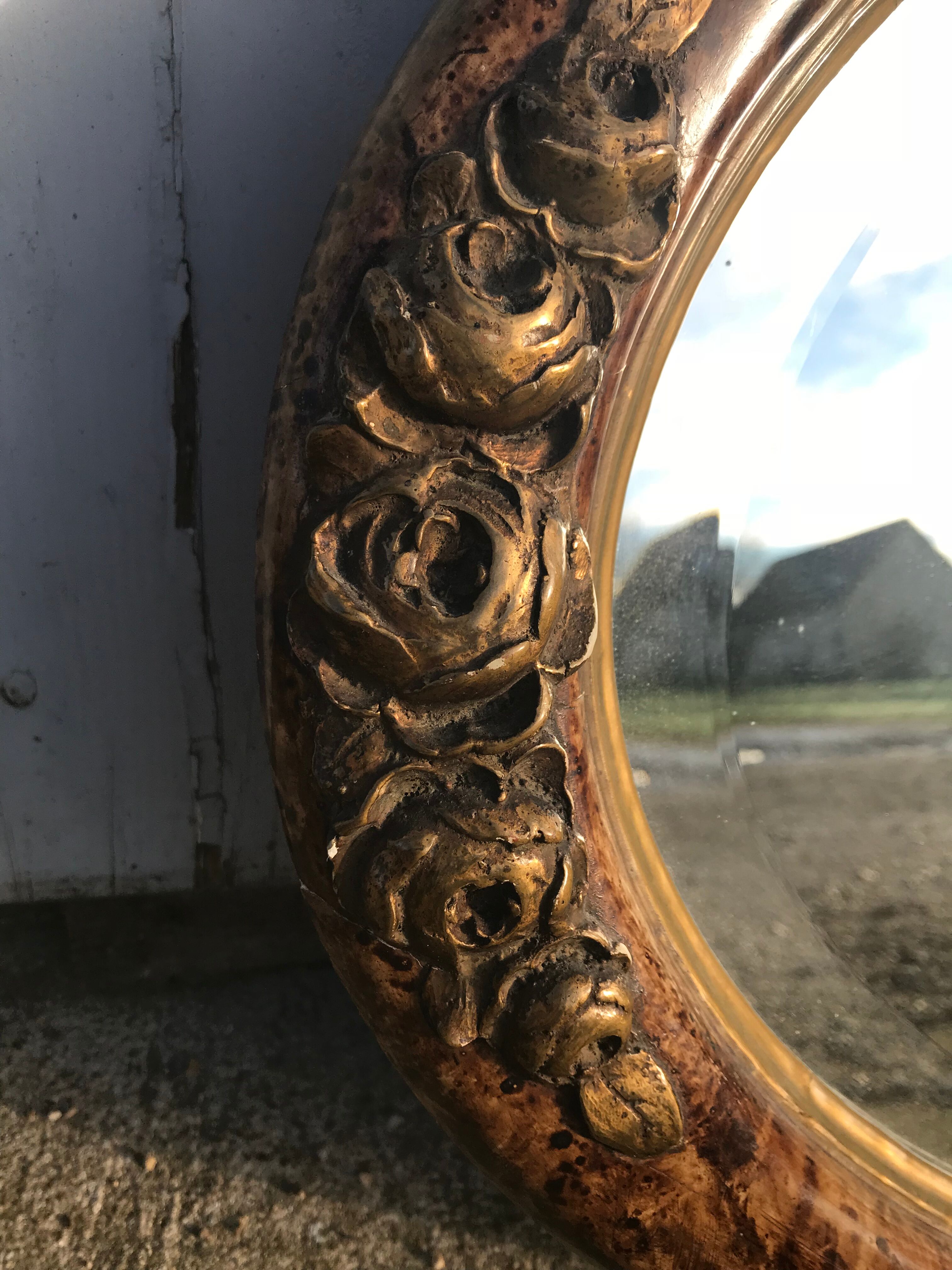 Mirror oval art deco 46x82cm