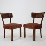 1930s art deco dining chairs in walnut, czechoslovakia