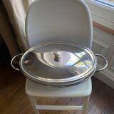 Silver-plated metal soup tureen