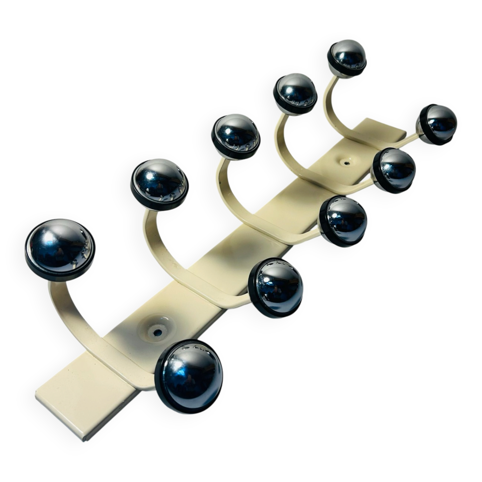 Space Age Metal Coat Rack 10 Balls Vintage 70s France