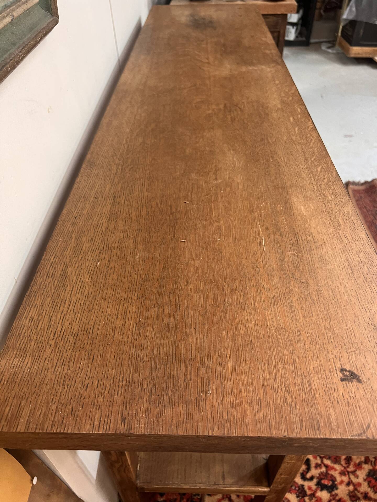 Ancienne console d’atelier en chêne