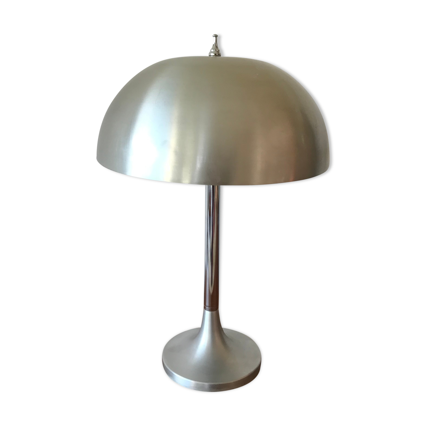 Mushroom lamp, brushed steel, circa 1960