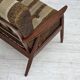 1970s, Danish armchair, teak wood, furniture wool fabric.