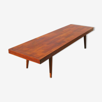 Coffee table in exotic wood vintage tapered foot