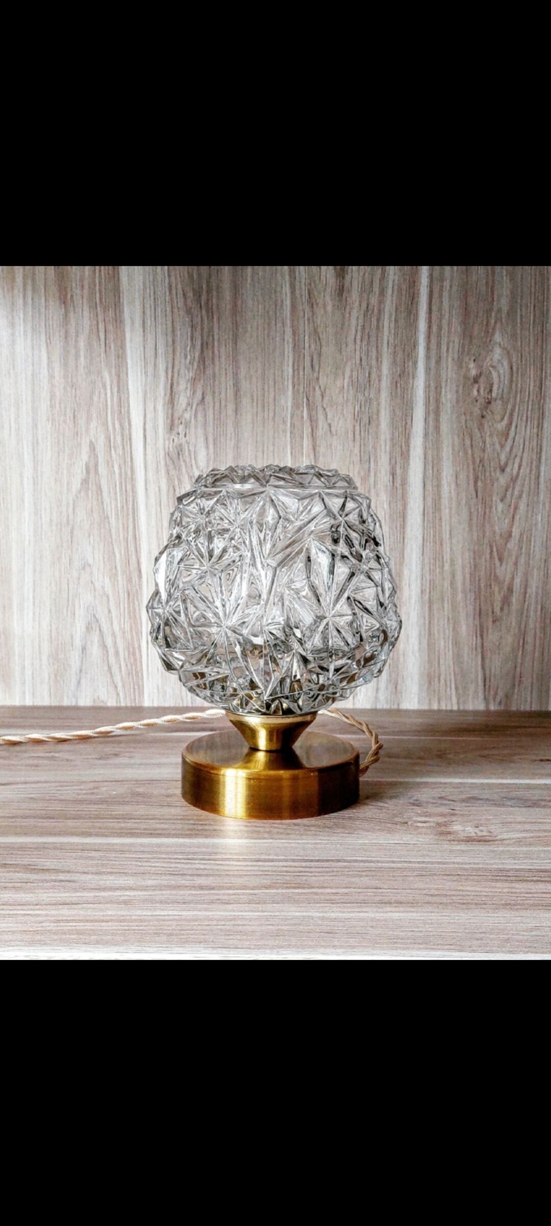 Vintage chiseled glass lamp