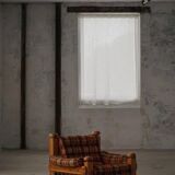 Brutalist lounge chair in solid pine, Swedish modern, made in the 1970s.