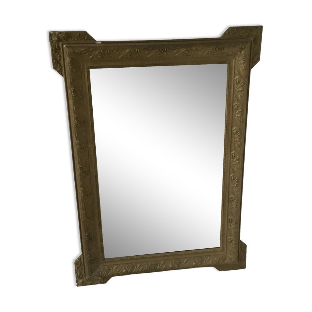 Large table mirror or trumeau gilded wood and stucco frame - late 19th ...
