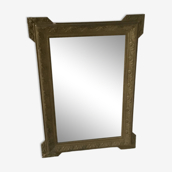 Large table mirror or trumeau gilded wood and stucco frame - late 19th or early 20th century