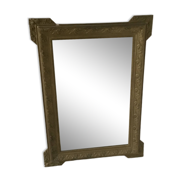 Grand miroir à poser ou trumeau cadre doré bois et stuc - fin XIXe ou début XXe