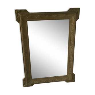 Grand miroir à poser ou trumeau cadre doré bois et stuc - fin XIXe ou début XXe