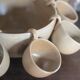 Service stoneware Village France salad bowl and its 8 cups, sangria service or