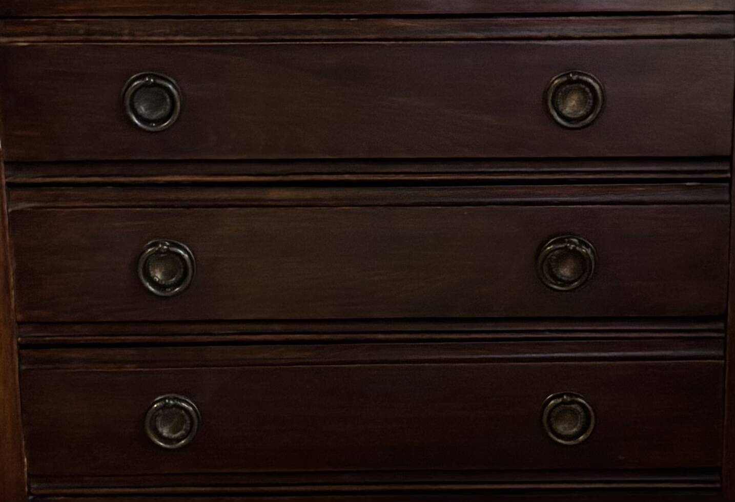 Petite commode ancienne en hêtre 3 tiroirs France Fin XIXe/début XXe