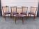 Set of 5 Scandinavian chairs in wood and checked fabric.
