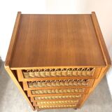 Vintage rattan chest of drawers