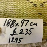 Distressed Turkish Runner 190x82 cm wool Vintage rug, Overdyed Yellow, Black