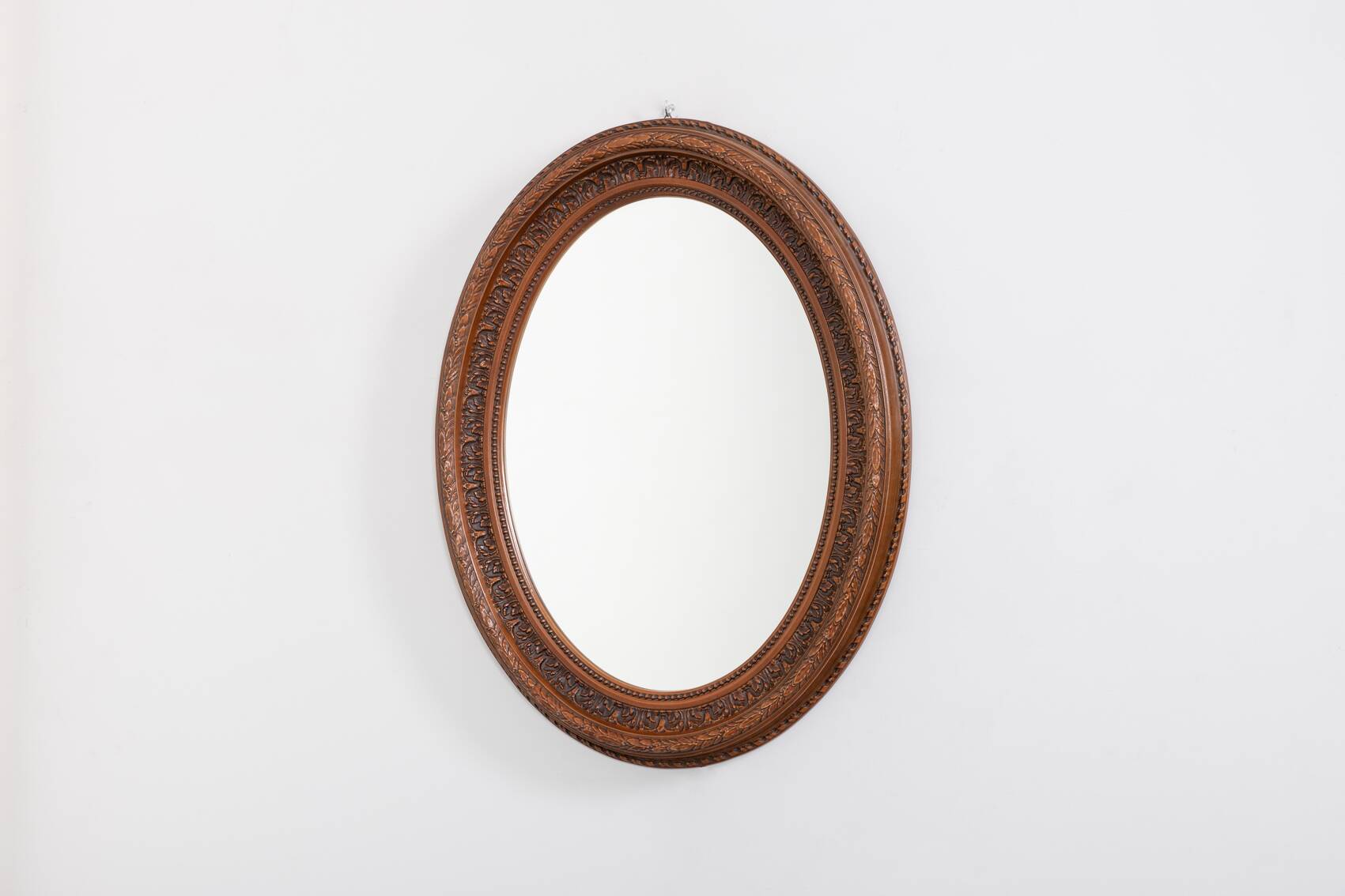 Miroir mural ovale vintage de design italien, années 1980