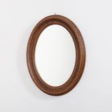 Miroir mural ovale vintage au design italien, 1980